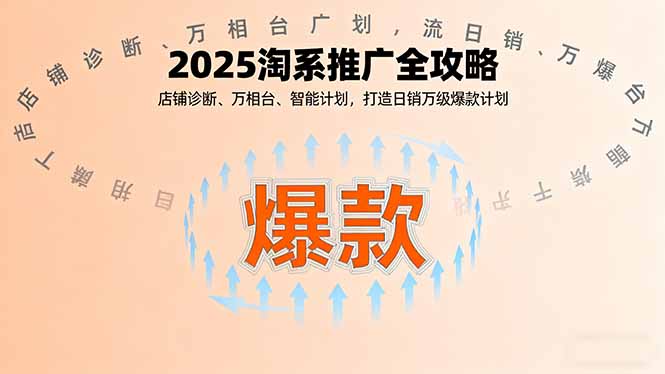 2025淘系推广全攻略，店铺诊断、万相台、智能计划，打造日销万级爆款计划-壹浩聊项目