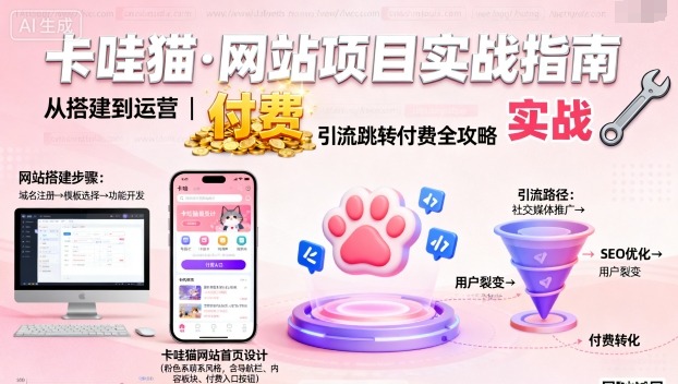 卡哇猫·网站项目，网站搭建与运营以及引流跳转付费-壹浩聊项目