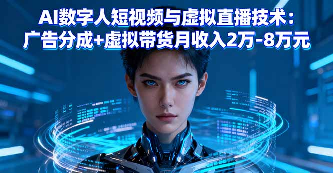 AI数字人短视频与虚拟直播技术：广告分成+虚拟带货月收入2万-8万元-壹浩聊项目