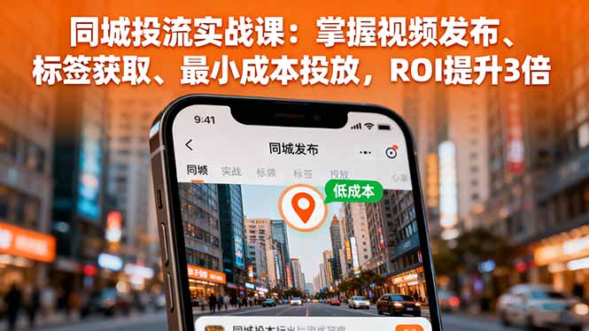 同城投流实战课：掌握视频发布、标签获取、最小成本投放，ROI提升3倍-壹浩聊项目