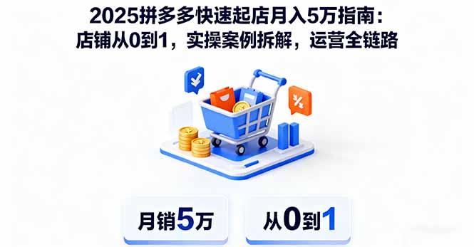 2025拼多多快速起店月入5万指南：店铺从0到1，实操案例拆解，运营全链路-壹浩聊项目