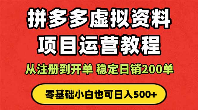 拼多多开店运营课程： 蓝海变现玩法，轻松实现睡后收入 零基础小白也可…-壹浩聊项目