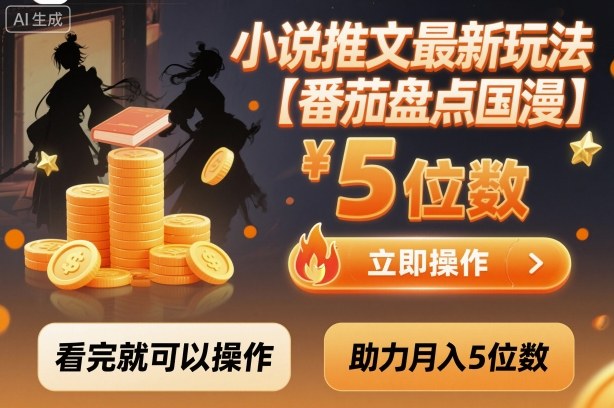 小说推文最新玩法，助力月入5位数【番茄盘点国漫】玩法，看完就可以操作-壹浩聊项目