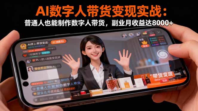 AI数字人带货变现实战：普通人也能制作数字人带货，副业月收益达8000+-壹浩聊项目