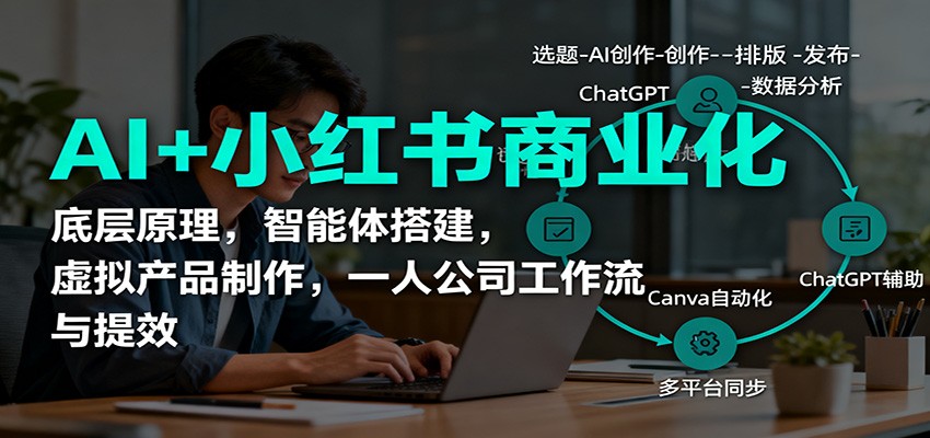 AI+小红书商业化，底层原理，智能体搭建，虚拟产品制作，一人公司工作流与提效-壹浩聊项目