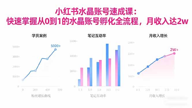 2025小红书水晶账号速成课：快速掌握从0-1水晶账号孵化全流程，月收入达2w-壹浩聊项目