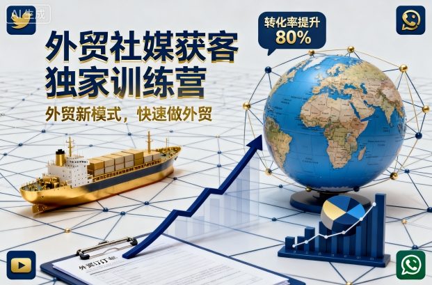 外贸社媒获客独家训练营，外贸新模式，快速做外贸(更新)-壹浩聊项目