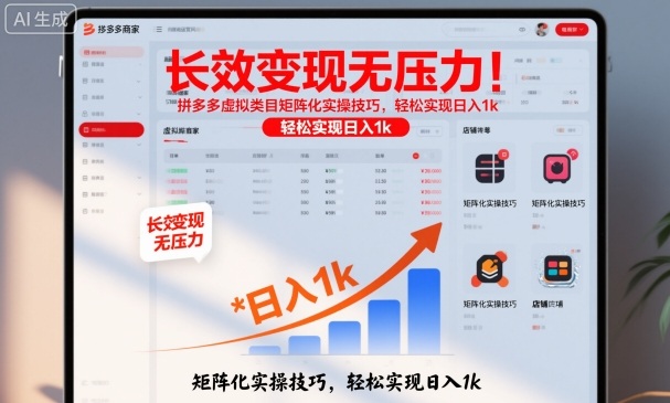 长效变现无压力！拼多多虚拟类目矩阵化实操技巧，轻松实现日入1k【揭秘】-壹浩聊项目
