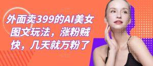 外面卖399的AI美女图文玩法,涨粉贼快,几天就万粉了-壹浩聊项目