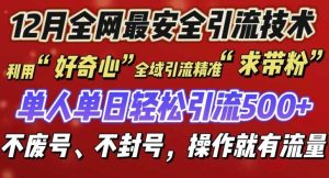 12 月份全网最安全引流创业粉技术来袭，不封号不废号，有操作就有流量【揭秘】-壹浩聊项目