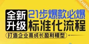 21步爆款必爆标准化流程,全新升级,打造企业高成长盈利模型-壹浩聊项目