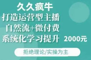 久久疯牛·自然流+微付费(12月23更新)打造运营型主播，包11月+12月-壹浩聊项目