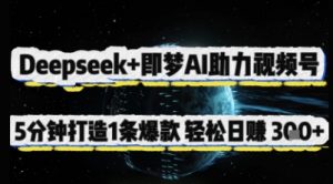 Deepseek+即梦AI助力视频号，5 分钟打造 1 条爆款，轻松日入3张+-壹浩聊项目