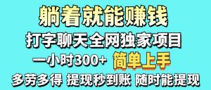 打字聊天项目 打字聊天就有米  一天100-1000左右-壹浩聊项目