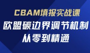 CBAM填报实战课,欧盟碳边界调节机制,从零到精通-壹浩聊项目