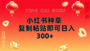 小红书种草无脑操作复制粘贴即可日入300+-壹浩聊项目