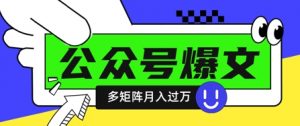 使用DeepSeek十分钟写100篇公众号爆文，多账号矩阵操作轻松月入过W-壹浩聊项目