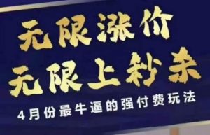 4月12号拼多多线上课,无限涨价,无限上秒杀,4月份最牛逼的强付费玩法-壹浩聊项目