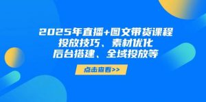 2025年短视频图文带货+直播带货:投放技巧、素材优化、后台搭建、全域投放等-壹浩聊项目