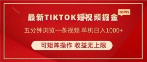 TIKTOK短视频暴力掘金 单机收益500+收益无上限 可矩阵操作 实现睡后收入-壹浩聊项目