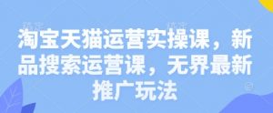 淘宝天猫运营实操课，新品搜索运营课，无界最新推广玩法-壹浩聊项目