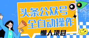 懒人项目,多平台操作全自动运行,头条,公众号,下班实操5分钟日入500+-壹浩聊项目