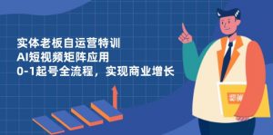 实体老板自运营特训，AI短视频矩阵应用，0-1起号全流程，实现商业增长-壹浩聊项目