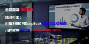 精准打击:价值3980的DeepSeek私域引流实操课,小白实操无门槛,日引精准粉300+-壹浩聊项目