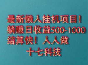 2025最新懒人挂机项目!长久稳定,解放双手!单日收益500+-壹浩聊项目