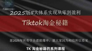 TikTok跨境2025淘金秘籍,2025TikTok从0到盈利变现-壹浩聊项目