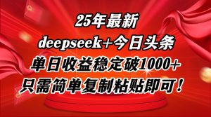25年最新dp+今日头条玩法,单日收益稳定破1000+,只需简单复制粘贴即可!-壹浩聊项目