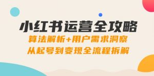 小红书运营全攻略：算法解析+用户需求洞察，从起号到变现全流程拆解-壹浩聊项目