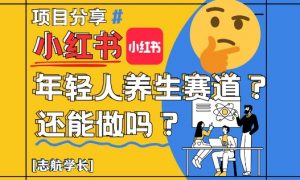 小红书年轻人养生赛道？真的还能做吗？详细讲解！-壹浩聊项目