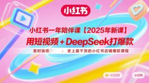 小红书一年陪伴课【2025年新课】，用短视频+deepSeek打爆款，史上最干货的小红书店铺爆款课程-壹浩聊项目