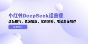 小红书DeepSeek运营课,选品技巧、货源管理、定价策略、笔记封面制作-壹浩聊项目
