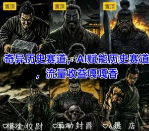 抖音奇异历史赛道，AI赋能历史赛道，流量收益嘎嘎香，狂撸伙伴计划-壹浩聊项目