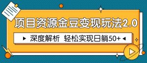项目资源金豆变现玩法2.0，深度解析 轻松实现躺赚50+-壹浩聊项目