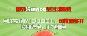 国外漫画app全自动搬砖项目，月收益轻松10000+，可批量多开！！！-壹浩聊项目