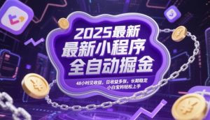 2025最新小程序全自动掘金，48小时见收益，日收益多张，长期稳定，小白宝妈轻松上手【揭秘】-壹浩聊项目