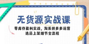 无货源实战课：零库存盈利实战，淘系拼多多运营，选品上架细节全流程-壹浩聊项目