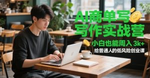 AI商单写作实战营,小白也能周入3k+,给普通人的低风险创业课-壹浩聊项目
