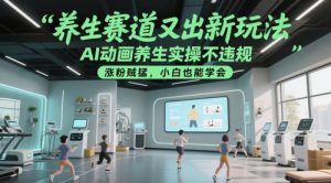 养生赛道又出新玩法,AI动画养生实操不违规,涨粉贼猛,小白也能学会-壹浩聊项目