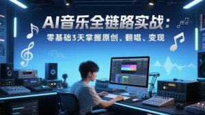 AI音乐全链路实战变现课:零基础3天掌握原创、翻唱、变现-壹浩聊项目