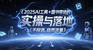 2025AI工具+图书带货的实操与落地，图文起号带货全攻略，不投流，自然流量-壹浩聊项目