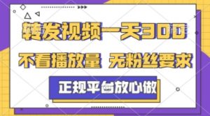 转发视频一天3张+,正规平台放心做,不看播放量,不看粉丝量,一个任务几分钟完成【揭秘】-壹浩聊项目