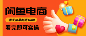 闲鱼高利润电商,入门到出单只需3小时,每天利润1000-壹浩聊项目