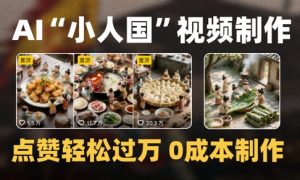 爆款1000W+播放微缩景观迷你小人国AI视频0成本制作全流程教学-壹浩聊项目