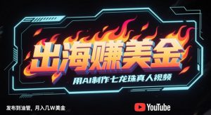 出海挣美金,用AI制作七龙珠真人视频,发布到油管,条条爆火,月入几W美刀-壹浩聊项目