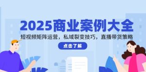 2025商业案例大全,短视频矩阵运营,私域裂变技巧,直播带货策略-壹浩聊项目
