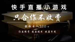 快手直播小游戏，只合作不收费，你出账号我出技术， 分润模式【揭秘】-壹浩聊项目